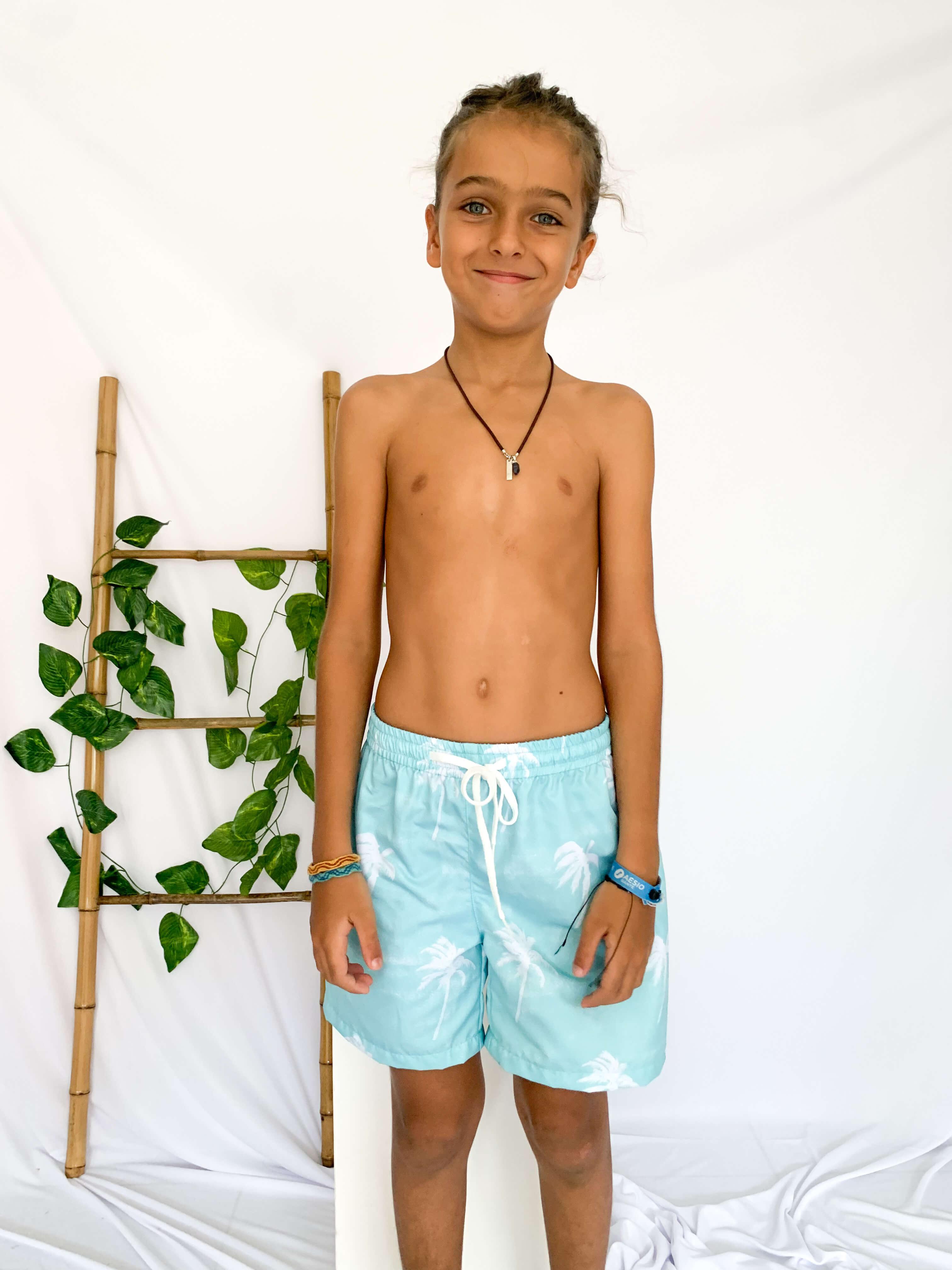 Benny Boardshorts in Aqua Born Free - Indigo Kids